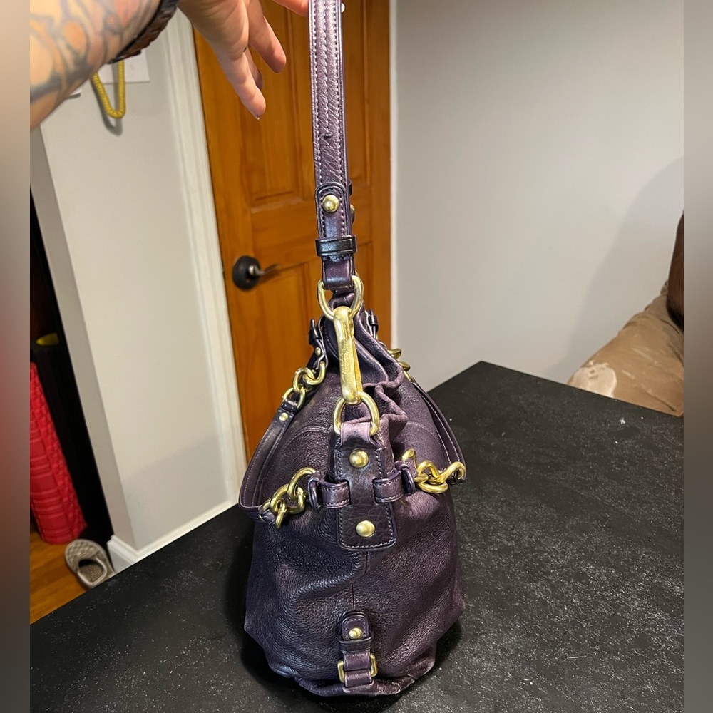 Coach E0920-14142 Brooke Hobo in Eggplant with Brass Hardware - Picture 3 of 9
